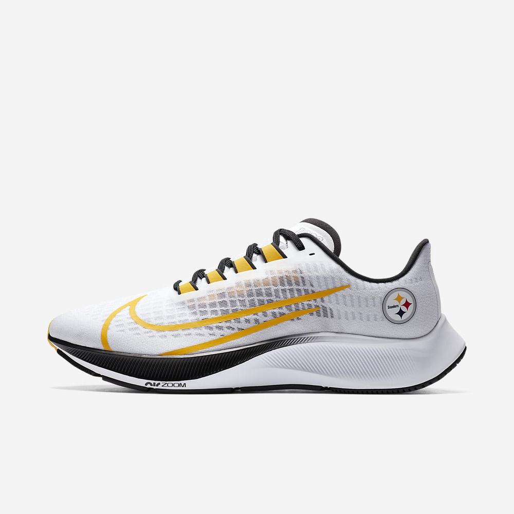 Chaussure De Running Nike Air Zoom Pegasus 37 (Pittsburgh Steelers) Blanche 1396-475 White/Pure Platinum/Black/University Gold Homme | EEU-40632980